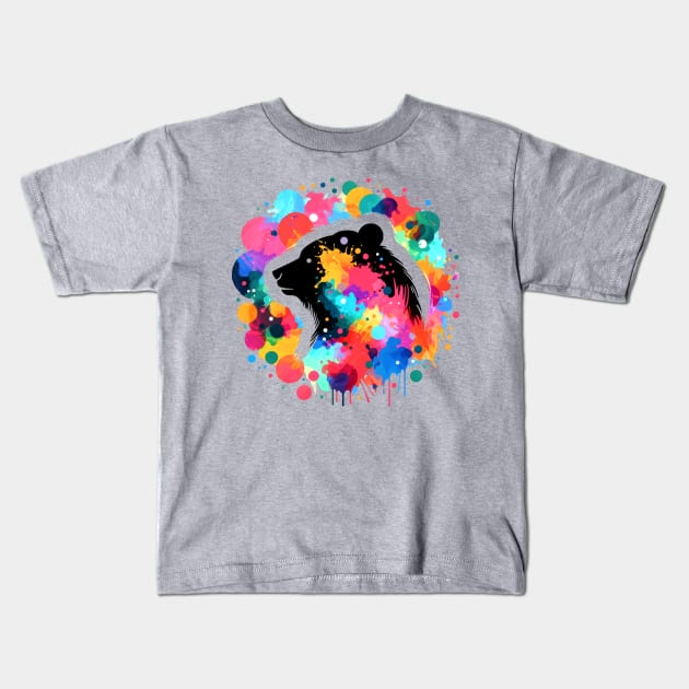 Color Splash Bear Kids T-Shirt by Shrenk